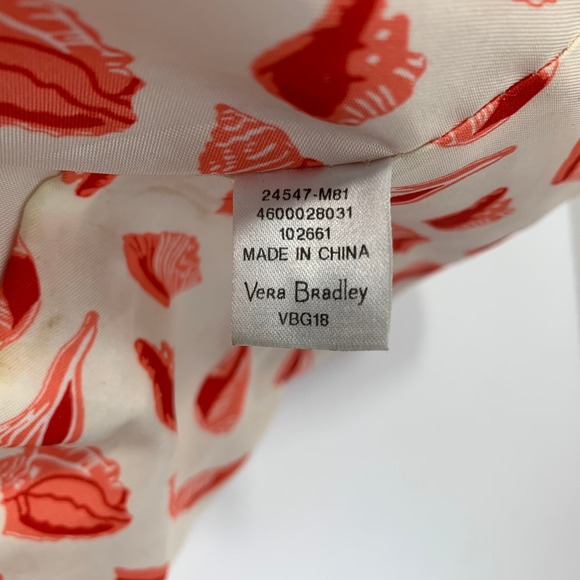 Vera Bradley Straw Tote Bag Beach Nautical Coral Turtle Embroidered - Picture 13 of 14